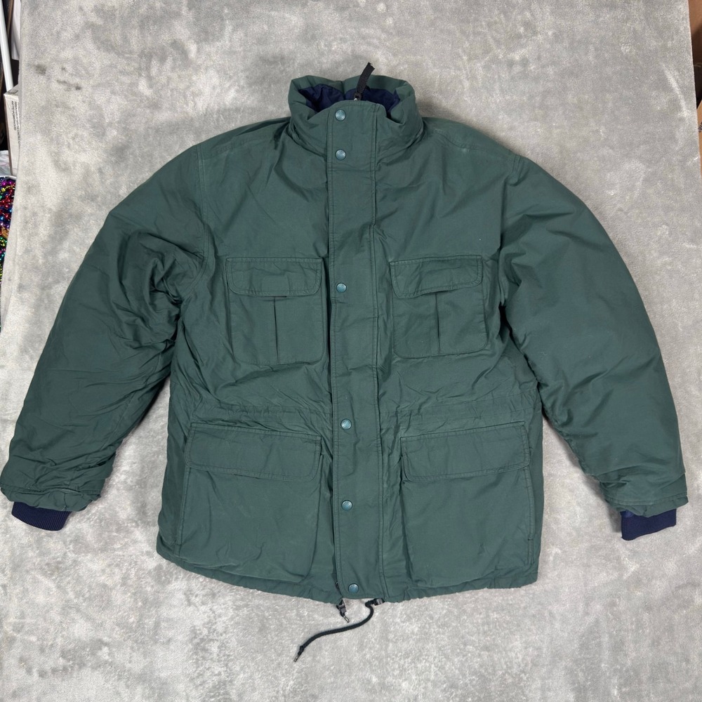 Vintage Eddie Bauer Men's Large Ridge‎ Line Goose Down Green Puffer Jacket